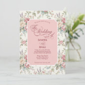 Elegant Pastel Roses Shabby Chic Wedding 招待状 (スタンド正面)
