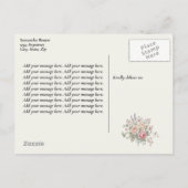 Elegant Pastel Roses Shabby Chic Wedding 案内ポストカード (裏面)