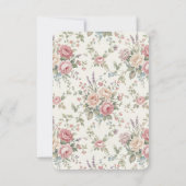 Elegant Pastel Roses Shabby Chic Wedding RSVP Card (裏面)