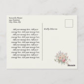 Elegant Pastel Roses Shabby Chic Wedding Thank You ポストカード (裏面)
