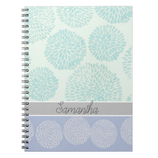 Elegant Pastel Shades of Blue Pattern Personalised ノートブック