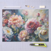 Elegant Pastel Spring Flowers Decoupage 薄葉紙 (クラフト)