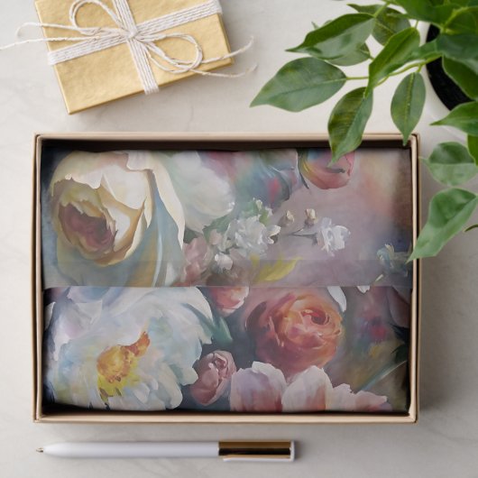 Elegant Pastel Spring Flowers Decoupage 薄葉紙 (ギフト)