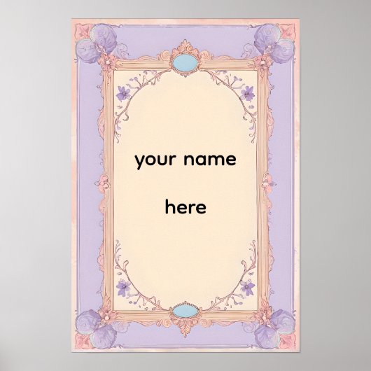 Elegant Pastel Victorian Frame ポスター (正面)