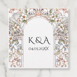 Elegant Pastel Vintage Floral Arch Wedding  フェイバータグ