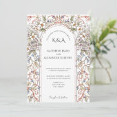 Elegant Pastel Vintage Floral Arch Wedding  招待状 (スタンド正面)