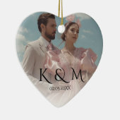 Elegant Pastel Vintage picture Wedding  セラミックオーナメント (右)