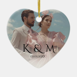 Elegant Pastel Vintage picture Wedding  セラミックオーナメント