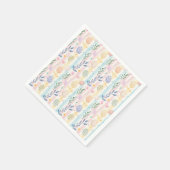 Elegant Pastel Watercolor Easter Stripes Eggs スタンダードカクテルナプキン (角)