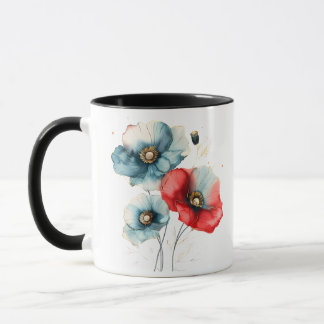 Elegant Pastel Watercolor Floral Illustration マグカップ