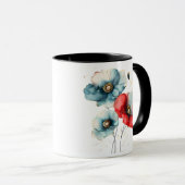 Elegant Pastel Watercolor Floral Illustration マグカップ (正面右)