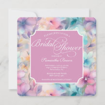 Elegant Pastel Watercolor Florals Bridal Shower