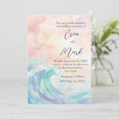 Elegant Pastel Watercolor Invitation | Soft Blush 招待状 (スタンド正面)