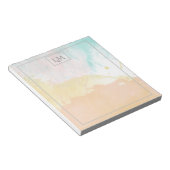 Elegant Pastel Watercolor Monogrammed ノートパッド (アングル)