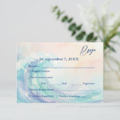 Elegant Pastel Watercolor Rsvp  | Soft Blush   (スタンド正面)