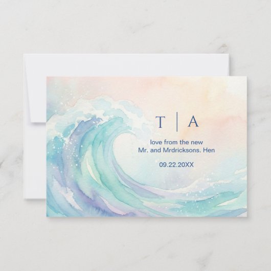 Elegant Pastel Watercolor Rsvp  | Soft Blush   (裏面)