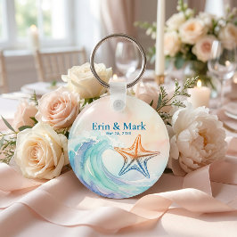 Elegant Pastel Watercolor | Soft Blush & Aqua キーホルダー