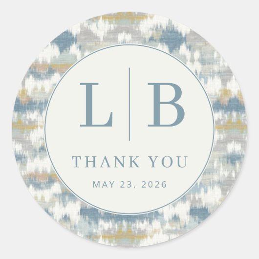 Elegant Pastel Waves ラウンドシール (正面)