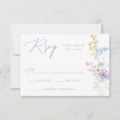 Elegant Pastel Wildflower Garden Wedding 出欠カード (正面)