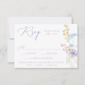 Elegant Pastel Wildflower Garden Wedding 出欠カード (正面)