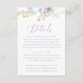Elegant Pastel Wildflower Garden Wedding Details エンクロージャーカード (正面)