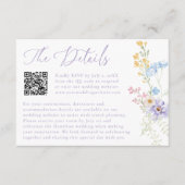 Elegant Pastel Wildflower QR Code Wedding Details エンクロージャーカード (正面)