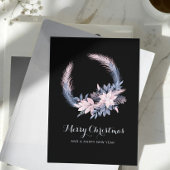 Elegant Pastel Wreath Christmas Non Photo シーズンカード