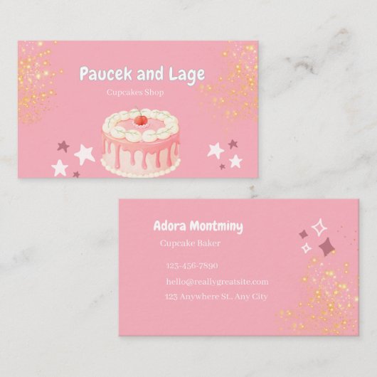 Elegant Pastry Chef Business Card – Custom Contact 名刺 (正面/裏面)