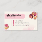 Elegant Pastry Chef Business Card – Custom Contact 名刺 (正面)