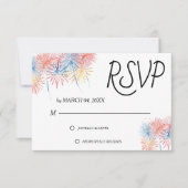 Elegant Patriotic 4th of July Wedding RSVP Card (正面)