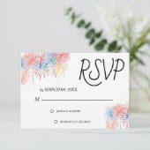 Elegant Patriotic 4th of July Wedding RSVP Card (スタンド正面)
