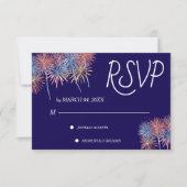 Elegant Patriotic 4th of July Wedding RSVP Card (正面)