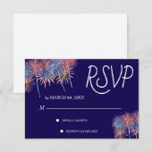 Elegant Patriotic 4th of July Wedding RSVP Card (正面/裏面)