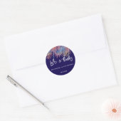 Elegant Patriotic Fireworks | 4th of July Wedding  ラウンドシール (封筒)