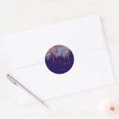 Elegant Patriotic Fireworks | 4th of July Wedding  ラウンドシール (封筒)