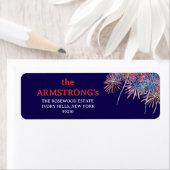 Elegant Patriotic Fireworks | 4th of July Wedding  ラベル (インサイチュ)