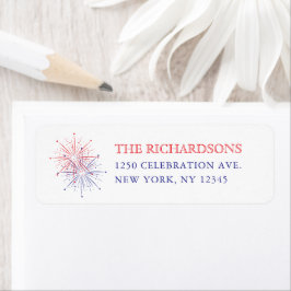 Elegant Patriotic Fireworks | 4th of July Wedding ラベル