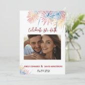 Elegant Patriotic Fireworks | 4th of July Wedding  招待状 (スタンド正面)