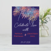 Elegant Patriotic Fireworks | 4th of July Wedding  招待状 (スタンド正面)