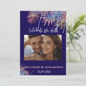 Elegant Patriotic Fireworks | 4th of July Wedding  招待状 (スタンド正面)