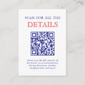 Elegant Patriotic Fireworks Wedding Detail QR Code エンクロージャーカード (正面)