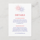 Elegant Patriotic Fireworks Wedding Guest Details エンクロージャーカード (正面)