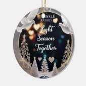 Elegant Peace Doves Twinkle Family Light Season  セラミックオーナメント (左)
