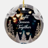 Elegant Peace Doves Twinkle Family Light Season  セラミックオーナメント (裏面)