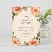 Elegant Peach Blossom Botanical Wedding 招待状 (スタンド正面)