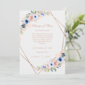 Elegant Peach Blue Wedding Collection 招待状 (スタンド正面)