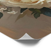 Elegant Peach & Cream Rose Bouquet: Romantic Paint ポスター (角)