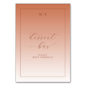 Elegant Peach Dessert Bar Sign テーブルナンバー (裏面)