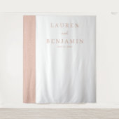 Elegant Peach Dotted Minimalist タペストリー (正面)