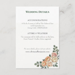 Elegant Peach Floral & Gold Lattice Complete  エンクロージャーカード